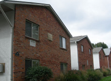 red brick apartment buildings